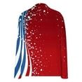 thumbnail image 4 of Njagoc3 Womens Red/White/Blue Flag Print Shirt, Button-Down, Long Sleeve, 4th of July Summer & Fall Top, 4 of 5