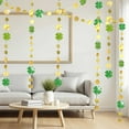 thumbnail image 5 of 4m Glitter Green St. Patrick's Day Four-Leaf Clover Wreath Garland, Reusable Sturdy Cardstock, Easy To Hang Decor, Irish Festival Spring Party Home Wall Door Ceiling Decoration, 5 of 9