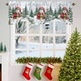 thumbnail image 3 of Christmas Snowman Tie Up Valances Curtain, Winter Xmas Trees Bird Snowflakes White Wood Adjustable Rod Pocket Short Window Treatment Tie Up Curtains Valances for Kitchen Living Room Bathroom 60x18 In, 3 of 9