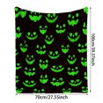 thumbnail image 3 of Spooky Black Green Ghost Throw Blanket, Soft Cozy Plush Flannel Fleece for Kids Adults, Halloween Holiday Room Decor for Couch Sofa Bed Nap, 27x40in, 3 of 7