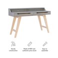 thumbnail image 3 of Linon Hoyt Two Tone Wood Desk Open Storage and 2 Drawers in Gray/Natural, 3 of 15