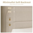 thumbnail image 5 of 4 EVER WINNER King Bed Frame with Headboard, Boucle Upholstered Platform Bed Frame, Luxurious Soft Rounded Corners, No Box Spring Required, Non-Slip and Noise-Free, Easy Assembly, Beige, 5 of 9