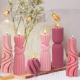 thumbnail image 6 of 6 Pcs Pillar Candles Modern Aesthetic Ribbed Decorative Candle Set Cute Soy Wax Scented Ribbed Decor for Home(Pink,2.36-6.89 Inch), 6 of 13