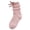 Pink, variant on Purcolt Girls Mesh Bowknot Knee Hight Stocking Stretchy Comfort Long Tube Socks Lightweight Braethable Ruffled Cuff Princess Dress Stockings for 3-10Years