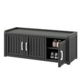 thumbnail image 3 of Bifanuo 46.8" Shoe Storage Cabinet with Waterproof UV-Resistant, Entryway Shoe Cabinet with 3 Doors, Outdoor Shoe Cabinet, for Entryway, Bedroom, Hallway, Living Room, Black, 3 of 9