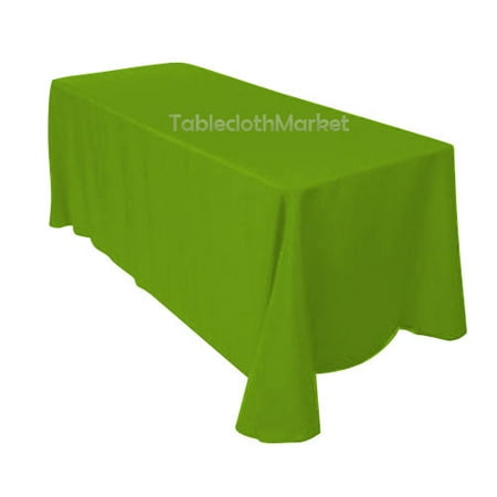 

6 pack 90 ×156 Tablecloths 100% Polyester 25 COLORS Wholesale Wedding Catering (Color: Apple Green)