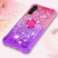 thumbnail image 4 of Clear Case for Samsung Galaxy A14 5G with Kickstand for Girls Women, Liquid Glitter Sparkle Bling Cute Case Gradient Quicksand Cover for Samsung Galaxy A14 5G JB Pink Mauve, 4 of 9