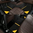 thumbnail image 4 of Leadwolf Car Floor Mats Universal for Chevrolet for Colorado Yellow Velvet Colored Stripe All Weather Front Rear Liner Carpet 4pcs, 4 of 4