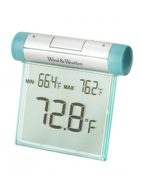 Wind & Weather Easy-To-Read Weather-Resistant Outdoor Digital Window Thermometer