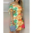 thumbnail image 3 of Robe Mini Aguichant Épaules Dénudées Femme Printemps Été Mode Décontractée Col Rond Manches Courtes Imprimé Lettre Robes pour Femmes 2024 FJH, 3 of 7