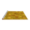 thumbnail image 2 of Ahgly Company Machine Washable Indoor Square Patchwork Yellow Transitional Area Rugs, 3' Square, 2 of 4