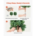 thumbnail image 4 of Dranite Artificial Boxwood Topiary Trees 27" Outdoor Indoor, 2 Pack Fake Potted Plants with Ground Spike - Realistic UV Resistant Faux Shrubs for Porch, Patio, Balcony, Garden Decor, 4 of 6