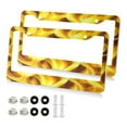 thumbnail image 2 of 2-Pack Aluminum License Plate Frame with 2 Holes for GM License Plate Cover with Free Screws Flames Pattern, 2 of 8