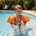 thumbnail image 4 of 2 Pack Inflatable Arm Floaties, Double Air Chambers Swimming Arm Bands Roll Up Water Sleeves, Safe Swimming Training Accessories for Pool Beach Water Activities (Orange), 4 of 6