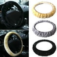 thumbnail image 4 of Walbest Elastic Long Black, 15" in, Anti-Slip, Odorless Short Plush "Steering Wheel Cover", 4 of 6