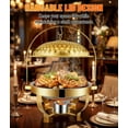thumbnail image 6 of Vakiorn 8 Qt Gold Stainless Steel Chafing Dish Set Elegant Buffet Warmer for Catering Events 8 Pcs, 6 of 7
