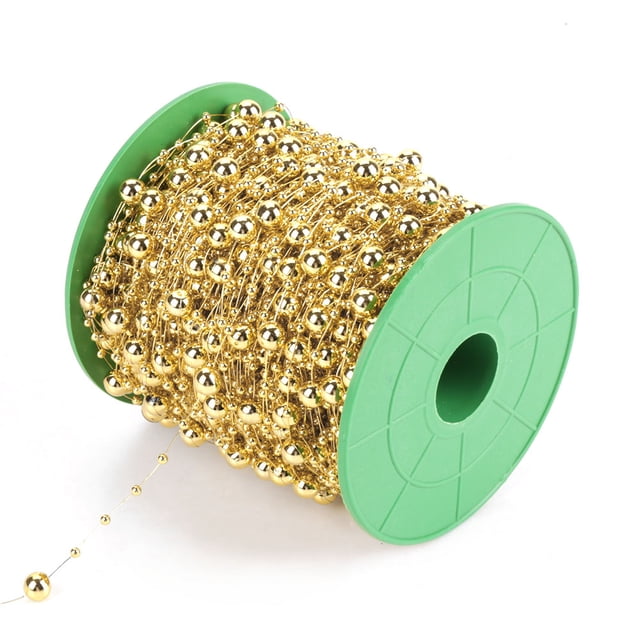 Pearl Garland String, Exquisite Workmanship Electroplating Pearl Wire Beads, 60M/Roll For Christmas Day Wedding