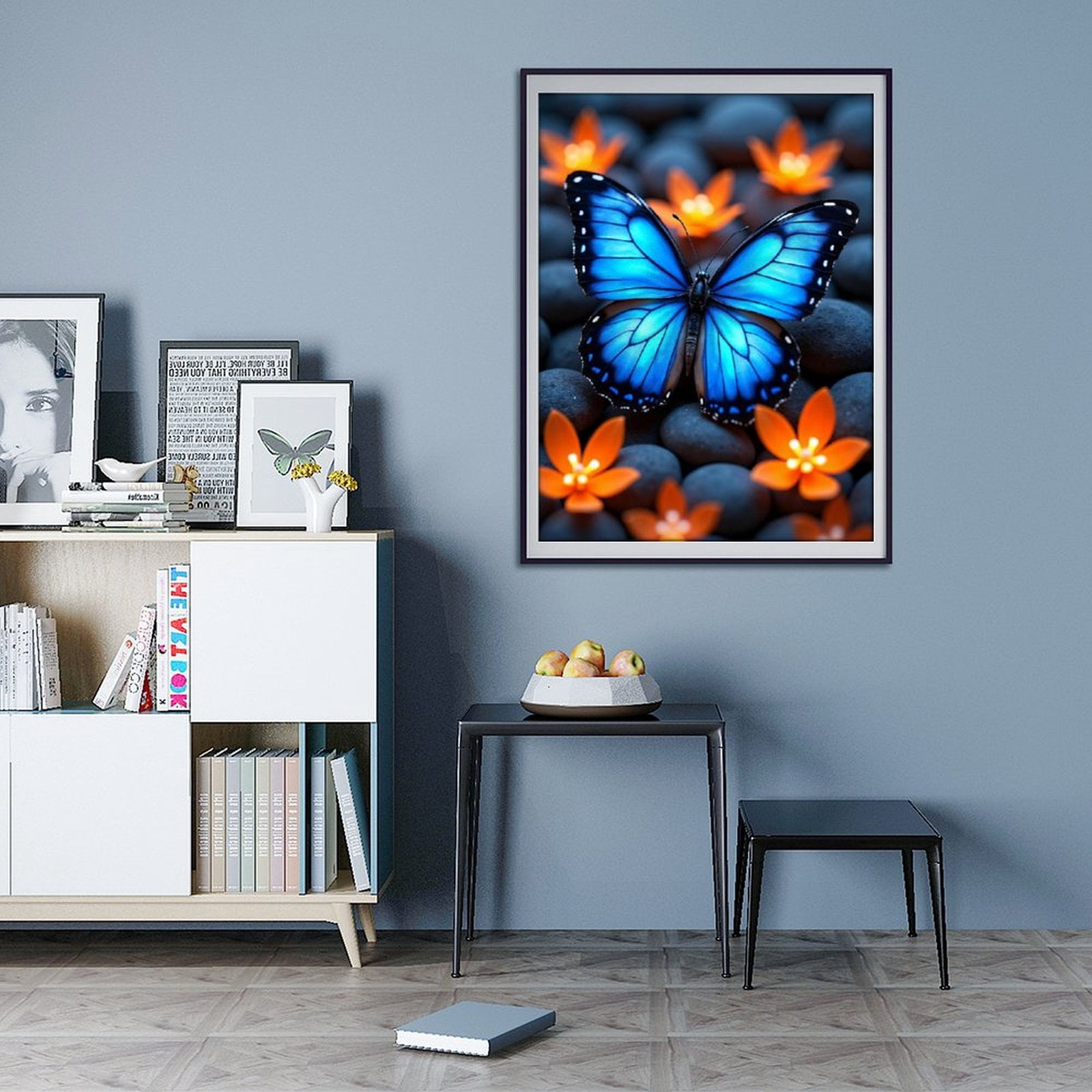 Diamond Art Kit for Adults, Modern Butterfly Azure Print No.1163 Diamond Painting for Adults Beginners, 5D DIY Diamond Art Painting Kits, Colorful Diamond Painting Craft for Home Decor 12x16