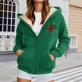 thumbnail image 2 of WILLBEST Sudadera de Mujer de Invierno Informal con Cremallera y Capucha Estampada Sudadera Suave y Cálida para Deportes Al Aire Libre Y XXX-Grande, 2 of 5