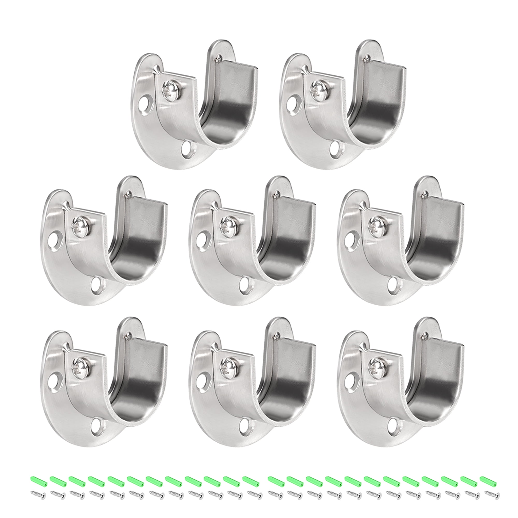 Stainless Steel Closet Rod End Supports, Wardrobe Pole Sockets Flange