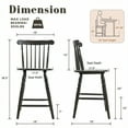 thumbnail image 2 of Dayalane Antique-style Windsor Bar Stools Set of 2, 24" Counter Height Barstools with Spindle Back & Turned Legs, Vintage Colonial Wooden Island chair for Kitchen Breakfast Bar Pub, Antique Brown, 2 of 11