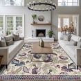 thumbnail image 3 of 5'x8' Area Rugs, Purple Teal Ethnic Indoor Outdoor Area Rug for Living Room Bedroom, Boho Modern Geometric Abstract Art Washable Bathroom Rugs Kitchen Floor Carpet Mats Home Decor Aesthetic, 3 of 8
