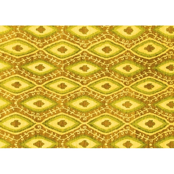 Ahgly Company Indoor Rectangle Abstract Yellow Modern Area Rugs, 4' x 6'