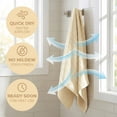 thumbnail image 5 of Unique Bargains Cotton Waffle Soft Absorbent Bath Towels 2 Pack White/Brown 55"x28", 5 of 7