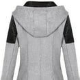 thumbnail image 6 of Voncos Winter Coat for Womens Hooded Woolen Peacoat Casual Zipper Fleece Jacket Christmas Gift, 6 of 6