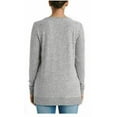 thumbnail image 2 of Lucky Brand Ladies' V-Neck Tunic Long Sleeves Pullover Light Sweater Grey S, 2 of 2