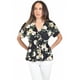 thumbnail image 1 of Blusa escote cruzado Roman Fashion /Juvenil, 6931 (Negro /Amarillo) negro M, 1 of 5