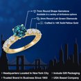 thumbnail image 2 of Gem Stone King 14K Yellow Gold London Blue Topaz and Lab Grown Diamond Engagement Ring for Women | 2.58 Cttw | Round 7MM | Gemstone November Birthstone | Size 9, 2 of 6