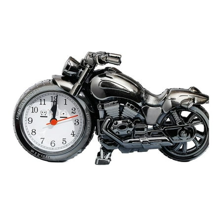 Retro Motorcycle Alarm Clock, Vintage Desk Motorcycle Clock Mini Motorcycles Alarm Clocks Classic Motorbike AlarmClock Desk Shelf Clocks for Living Room Car Bedroom Office for Lovers Men