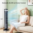thumbnail image 5 of Sybels 35" Bladeless Tower Fan, Quiet Cooling Floor Fan with Remote, 5 Speeds & 4 Modes, 12-Hour Timer, Portable Standing Fan for Bedroom, Office, Home, Black, 5 of 8