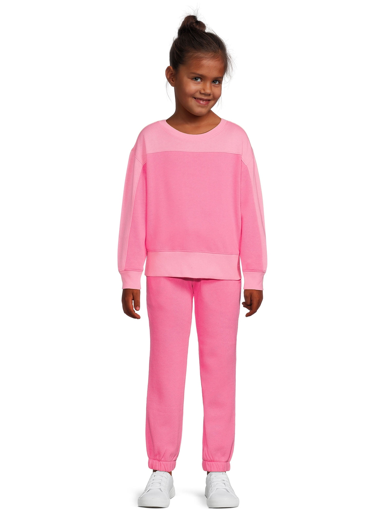 Athletic Works Girls Fleece Sweatshirt and Sweatpants Set 2