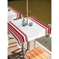 thumbnail image 2 of Outdoor Tablecloth with Umbrella Hole for Patio/Picnic/Party/Camping, Red Striped Waterproof Table Cloth Square Cover Washable, Farmhouse Simple Line Vertical Stripes (54"x 54"), 2 of 9