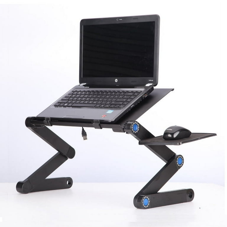 Laptop stand with adjustable folding ergonomic design with mouse pad deals