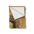 thumbnail image 2 of Fantasy Soft Flannel Fleece Blanket, Rustic Door with Burgeoning and Blossoming Flowers on Wooden Fence, Cozy Plush for Indoor and Outdoor Use, 60" x 80", Pale Brown and Green Brown, by Ambesonne, 2 of 6