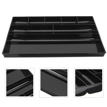 LEDMOMO Desk Storage Organizer Rectangle Vanity Office Organizer Black 1Pack