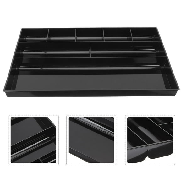 LEDMOMO Desk Storage Organizer Rectangle Vanity Office Organizer Black 1Pack