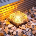 thumbnail image 4 of 5 Pcs Solar Glass Brick Light Ice Cubes Lights LED Landscape Light for Christmas Outdoor Path Road Yard (Warm White), 4 of 5