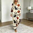 thumbnail image 5 of BaoFuBaoMei Halloween Pajamas Sets Woman Plus Size Long Sleeve Top and Pants Sleepwear Pumpkin Cat Bat Print Soft Cozy Lounge Set, 5 of 7