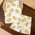 thumbnail image 4 of TOWED22 Toddler Baby Boy Summer Clothes 2pcs Outfits Sleeveless Top Tee + Graphic Drawstring Shorts Breathable Set(White,18-24 M), 4 of 7