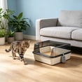 thumbnail image 6 of Semi Enclosed Pussy Litter Box With Top Entry Lid High Sides Odor Control Covered Pussy With Spoon Filter For Odor Control, Semi Enclosed Cat Litter Box with Top Entry, Plastic Litter Box, White, 6 of 6