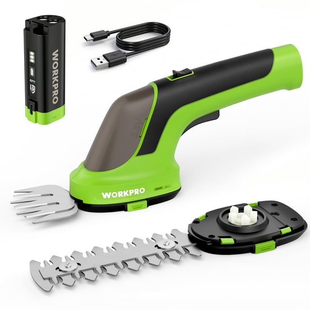 Cortasetos inalámbrico WORKPRO 3.6V 2 en 1 con batería de 4.0Ah