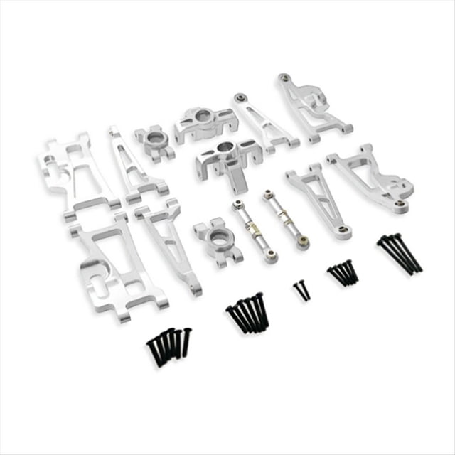 RC, Juego de Actualización de Copa de Dirección con Brazo Oscilante de Metal para Coche RC Go 1/14 14209 14210 H14BM (Plateado)