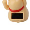 thumbnail image 2 of Riousery 2-Inch Solar Powered Waving Arm Lucky Cat Ornament, Welcoming Wealth Fortune Cat Decorative Figurine for Office Desk, Car Dashboard, and Home Decor - Yellow Variant, 2 of 9
