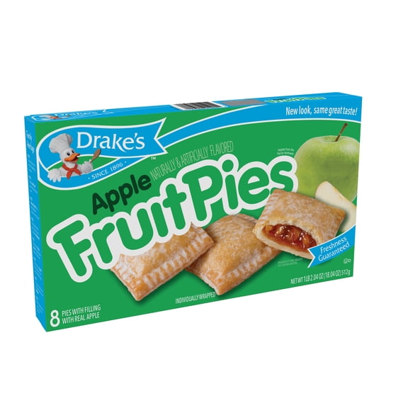 Pies, Drake's Family Pack Apple Fruit Pies