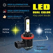 ALLA Lighting H8 H11 Switchback LED Fog Lights, DRL Bulbs 6000K Xenon White/3000K Amber Yellow Dual Color Upgrade H16, Xtreme Super Bright 5200 Lumens Replacement
