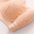 thumbnail image 4 of Alun Women's Wireless Push up Bras Floral Lace Splicing Design Seamless T Shirt Bra Comfort Light Support Thin Padded Full Coverage Everyday Wear Bralettes Beige 46, 4 of 7